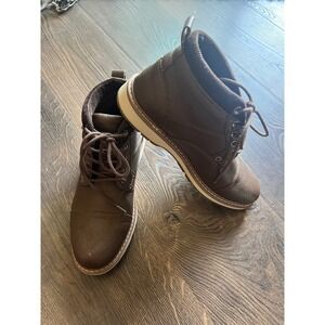 Easy Step Men's Brown Faux Leather Ankle Chukka Boots Size 7M